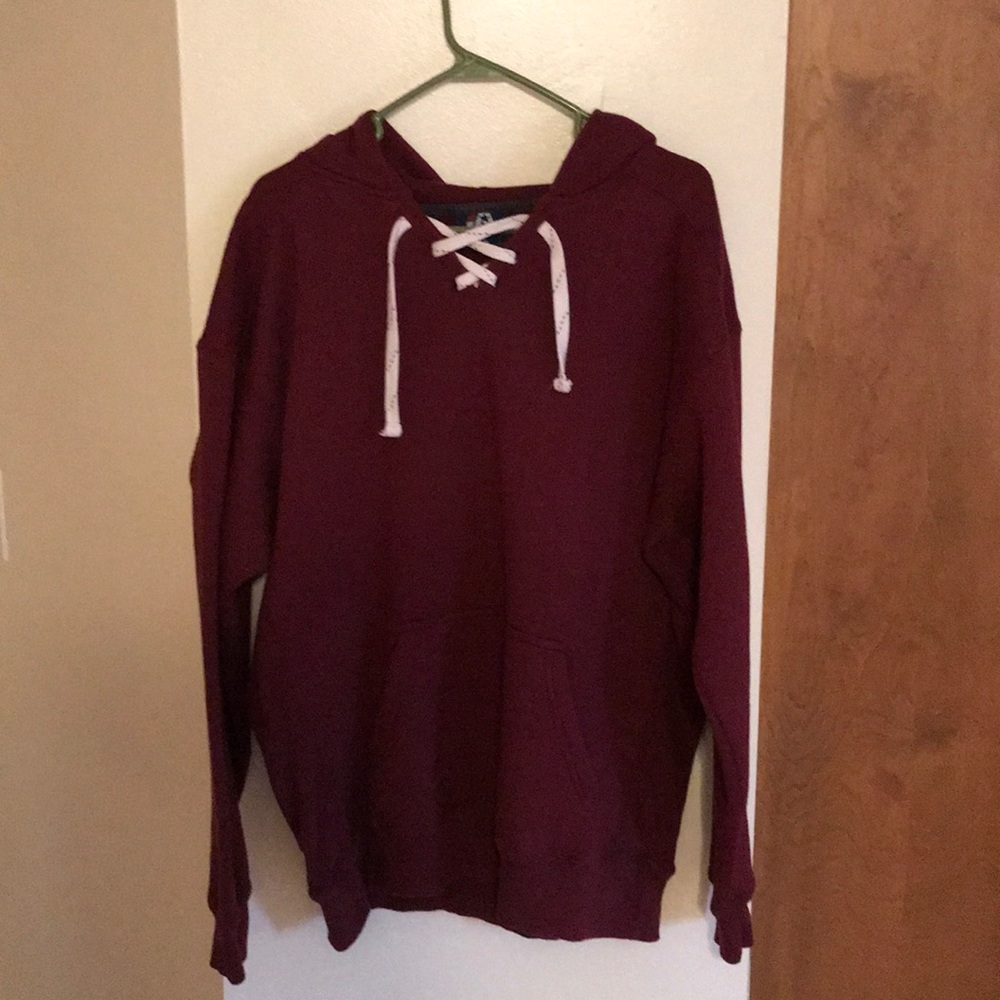 Maroon lace up hoodie